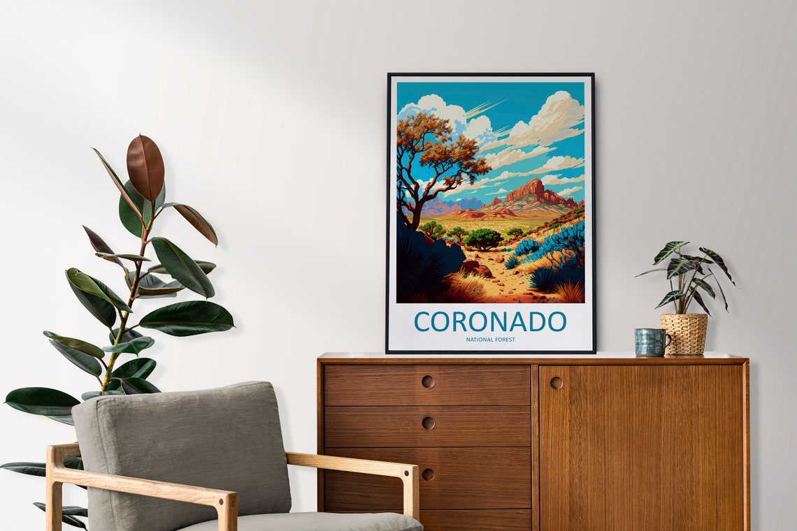 Coronado National Forest Arizona Desert Vista Illustration Poster - Image 2