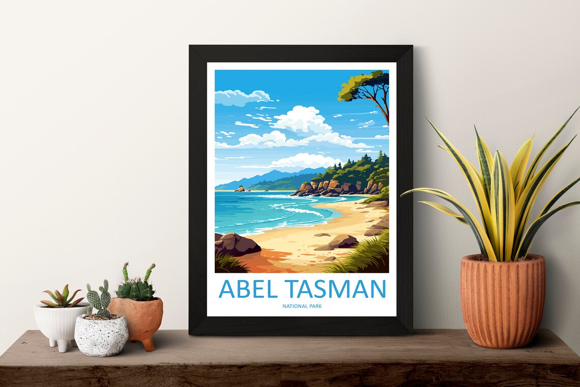 Abel Tasman National Park New Zealand Beach Cove Vintage Poster - Image 3