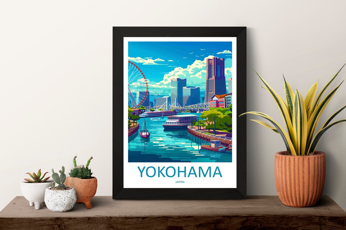 Yokohama Travel Poster, Japan Wall Decor - Image 3