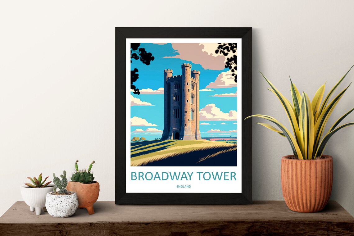 Broadway Tower Travel Poster, England Cotswold - Image 3