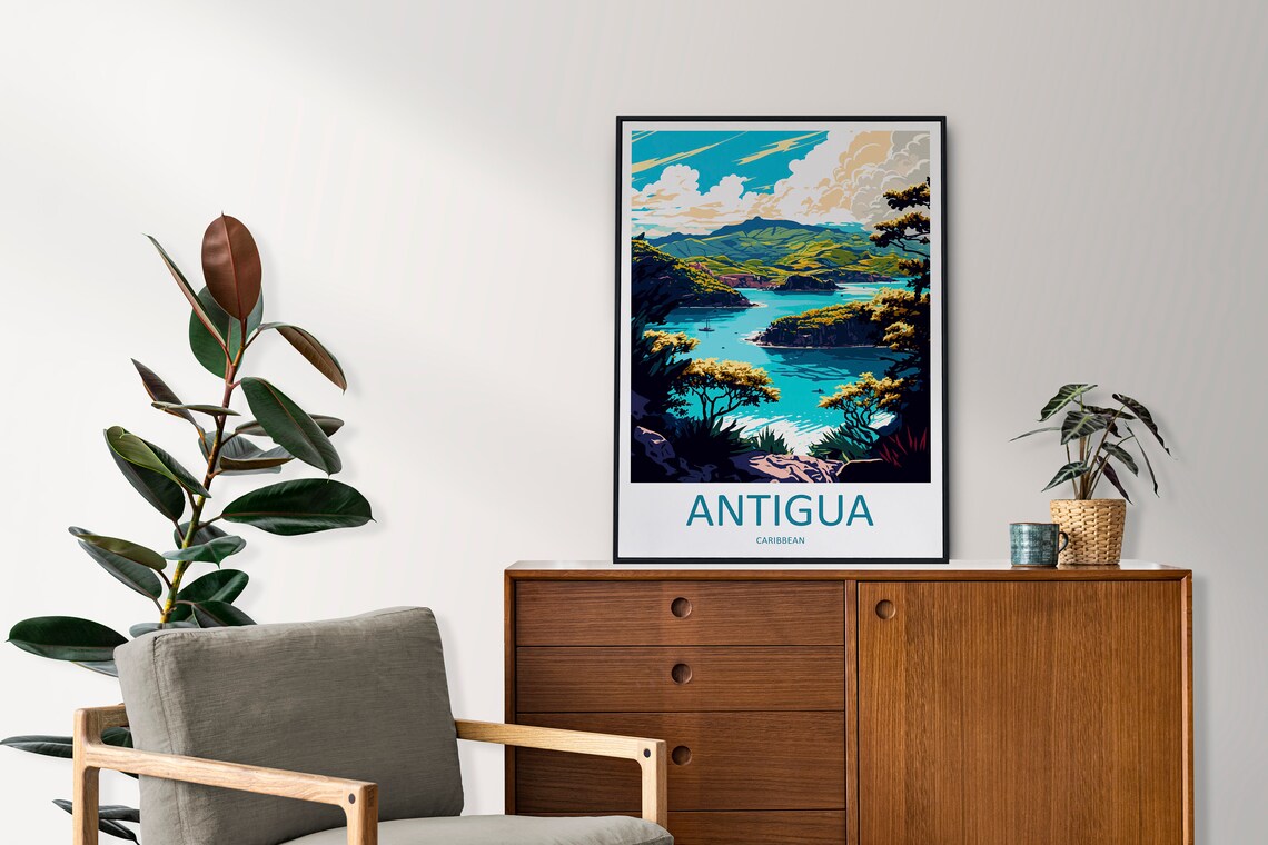 Antigua Travel Poster, Caribbean Decor Print - Image 2
