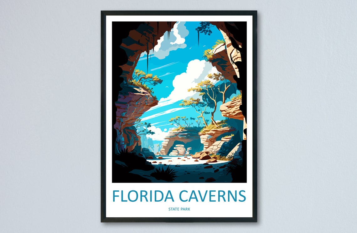 Florida Caverns State Park View From Inside Cave Travel Poster