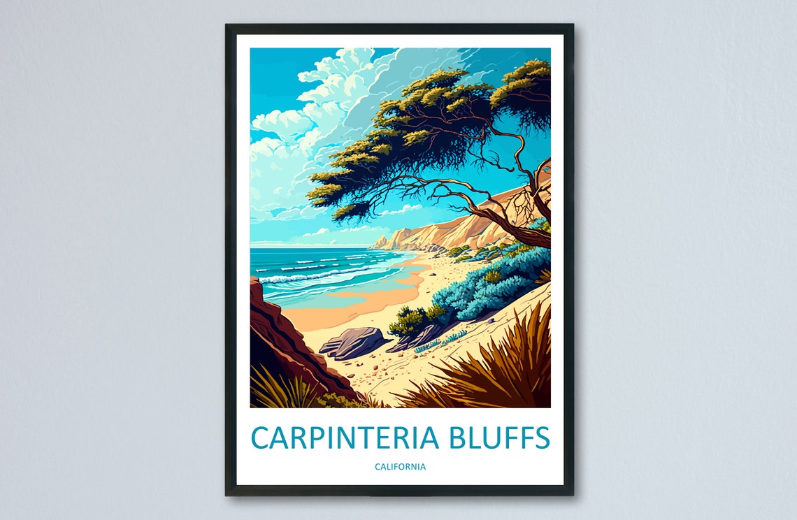 Carpinteria Bluffs Golden Sandy Beach Windswept Coast Poster