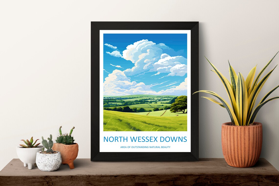 North Wessex Downs Travel Poster, AONB Print - Image 3