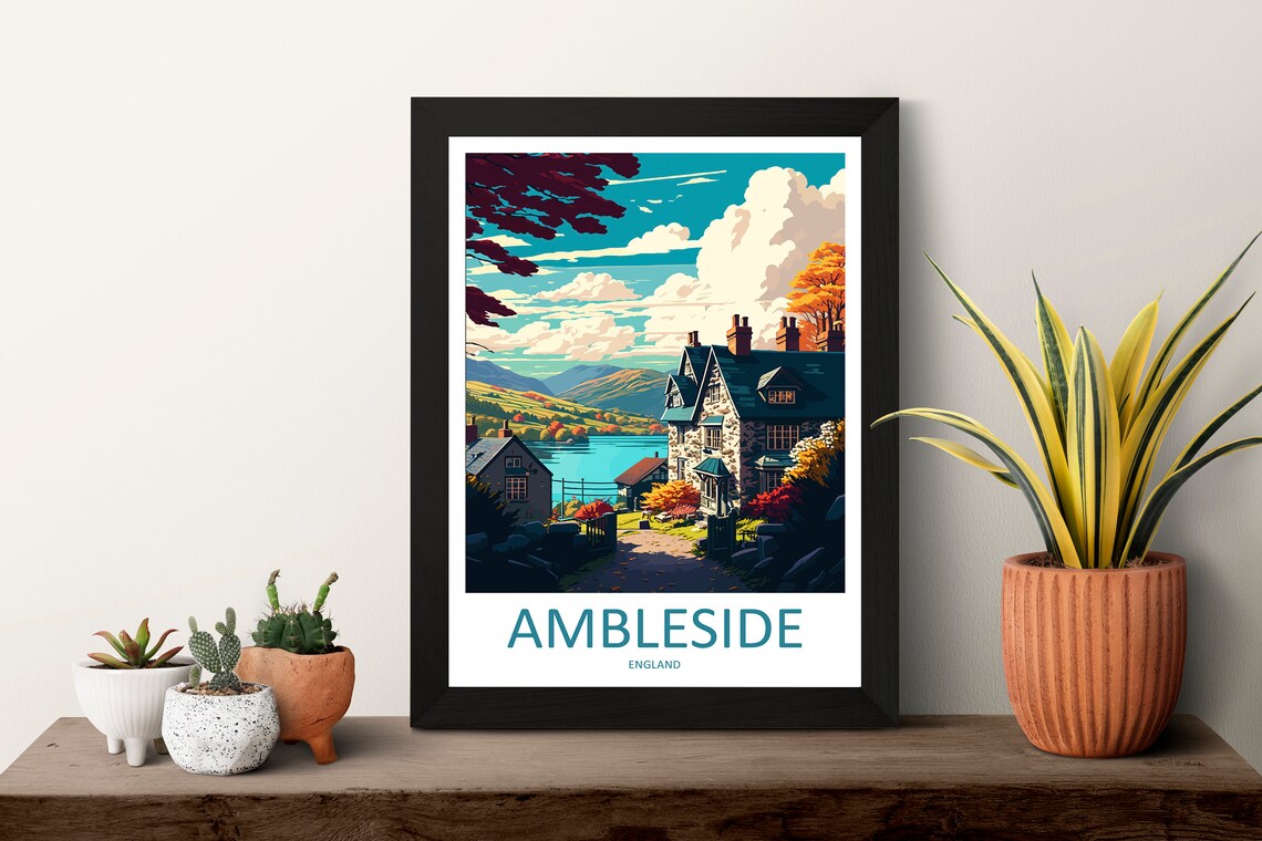 Ambleside Travel Poster, England Art Print - Image 3