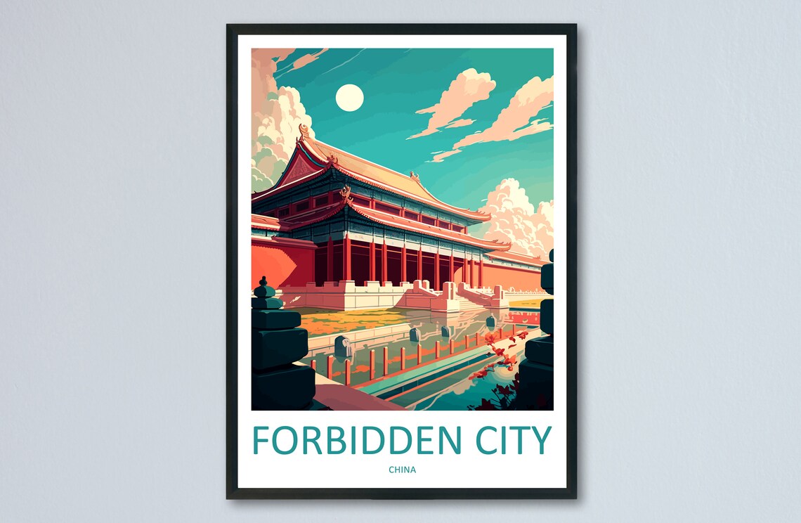 Forbidden City Imperial Palace Ancient Beijing China Travel Poster
