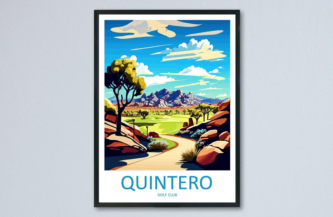 Quintero Golf Club Travel Poster, Arizona Wall Art