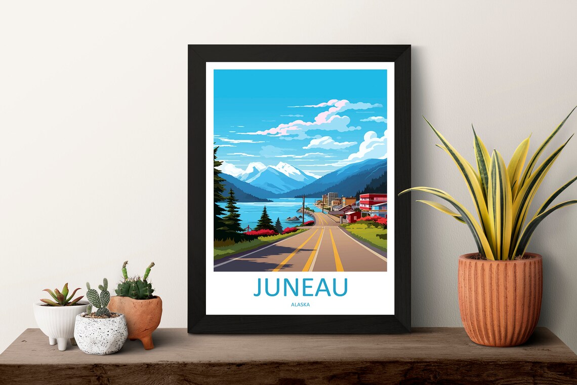 Juneau Travel Poster, Alaska Place Name Art - Image 3