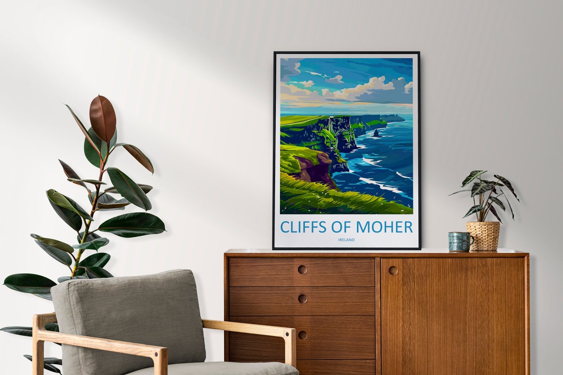 Cliffs of Moher Ireland Atlantic Ocean Dramatic Coast Travel Poster - Image 2
