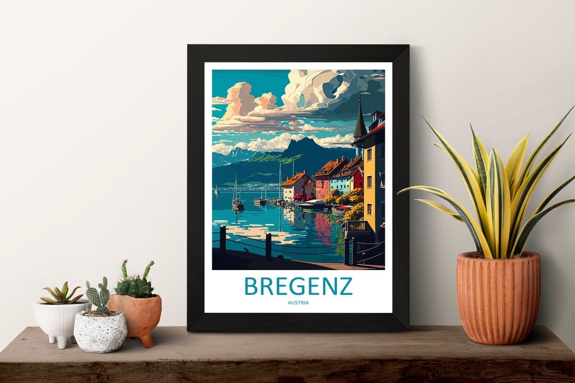 Bregenz Austria Lake Constance Harbor Alpine View Travel Poster - Image 3