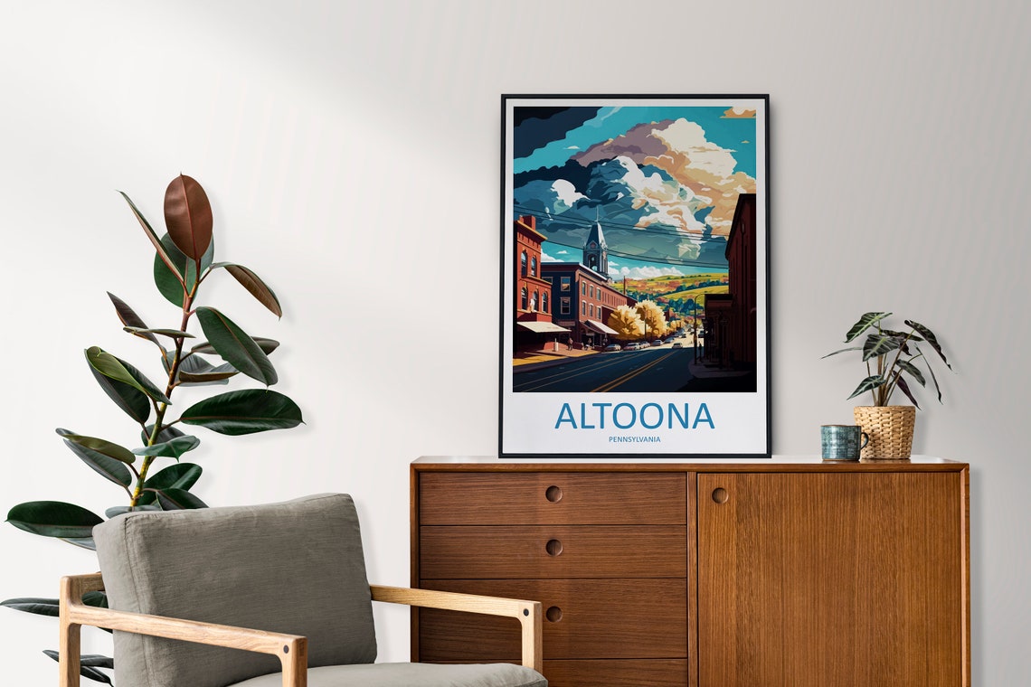 Altoona Travel Print Wall Art Altoona Wall Hanging Home Dcor Altoona Gift Art Lovers Pennsylvania Art Lover Gift Pennsylvania Travel Poster - Image 2