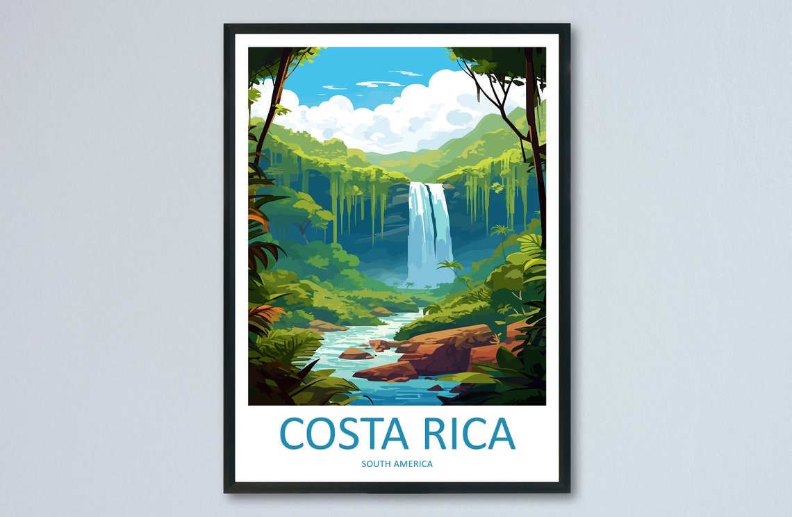 Costa Rica South America Travel Print Wall Art Costa Rica Wall Hanging Home Dcor Costa Rica Gift Art Lovers Wall Art Caribbean Travel Art