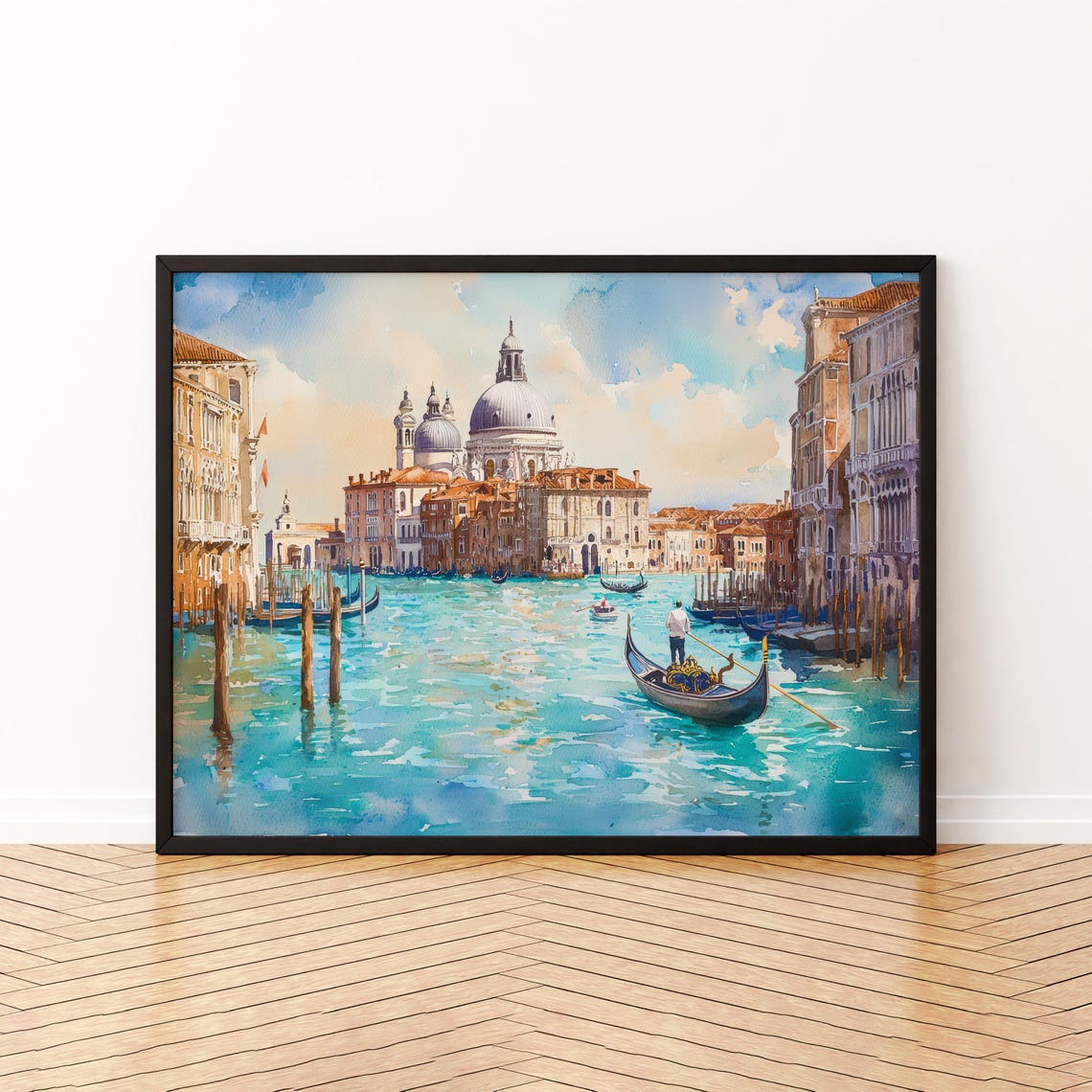 Venice Watercolor Poster Landscape Wall Art Hanging Home Dcor Gift Lovers Italy