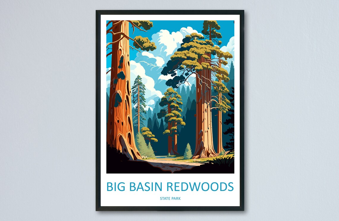 Big Basin Redwoods State Park Travel Poster, California