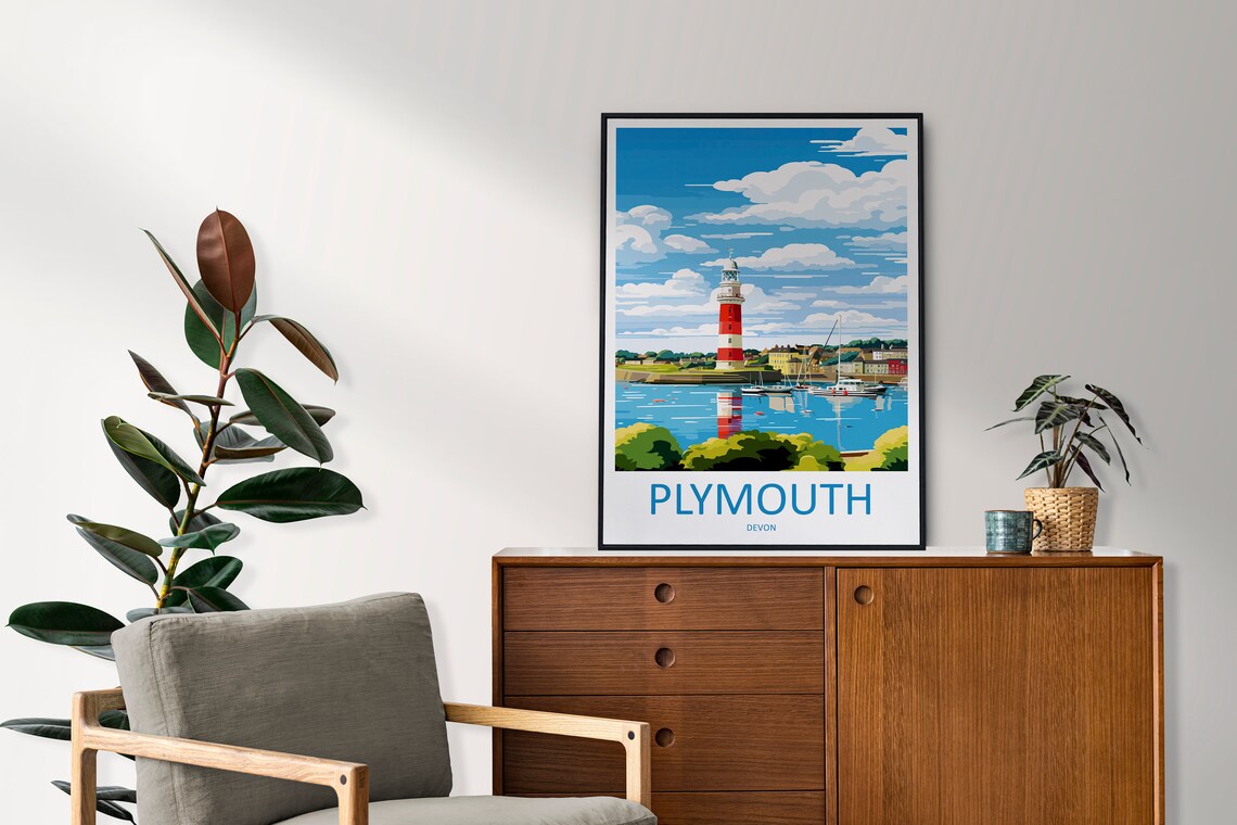 Plymouth Travel Poster, England Place Print - Image 2