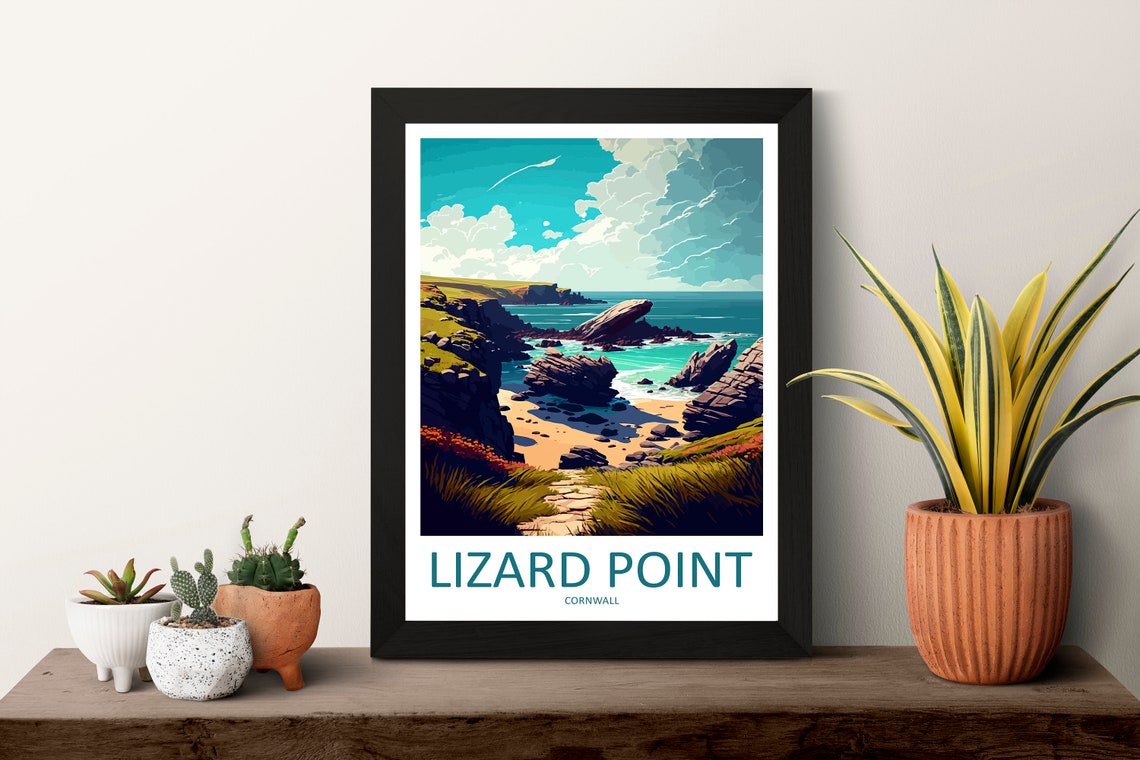 Lizard Point Cornwall Rocky Cove Coastal Summer Travel Poster - Image 3