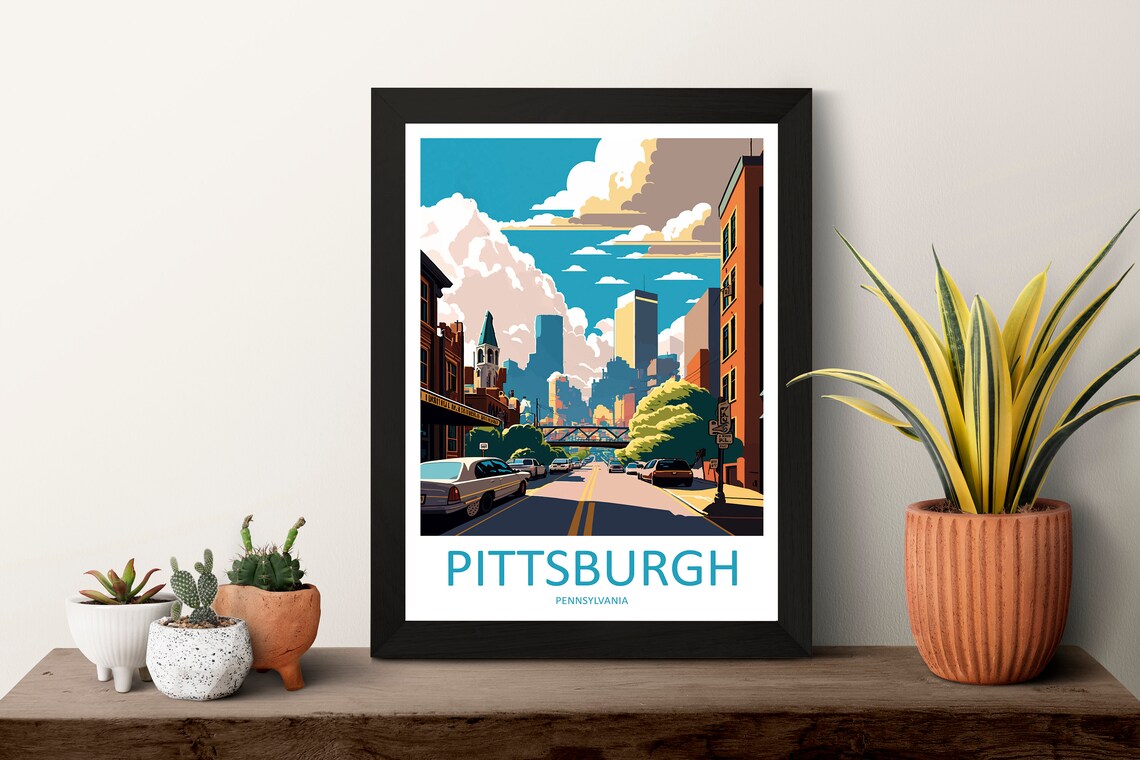 Pittsburgh Travel Poster, Pennsylvania City Art Print - Image 3