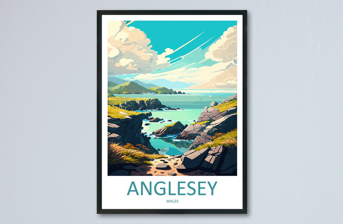 Anglesey Travel Poster, Place-Name Wall Art Print