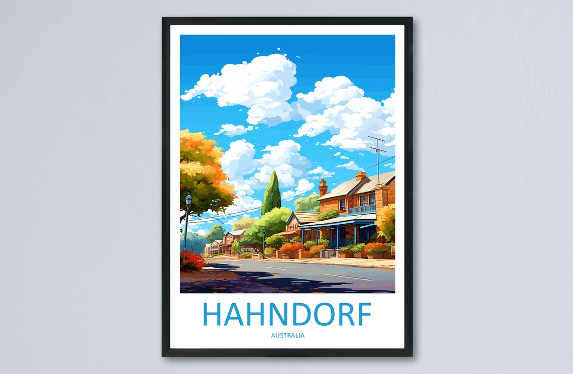 Hahndorf Village Street German Heritage Australia Travel Poster