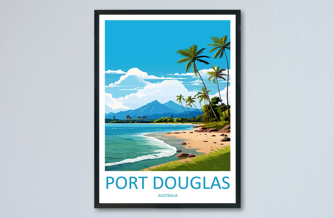 Port Douglas Travel Poster, Australia Wall Art
