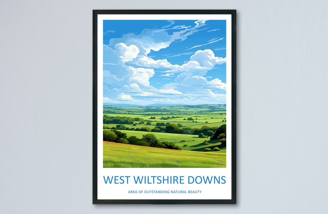 West Wiltshire Downs Rolling Green Hills England Countryside Poster