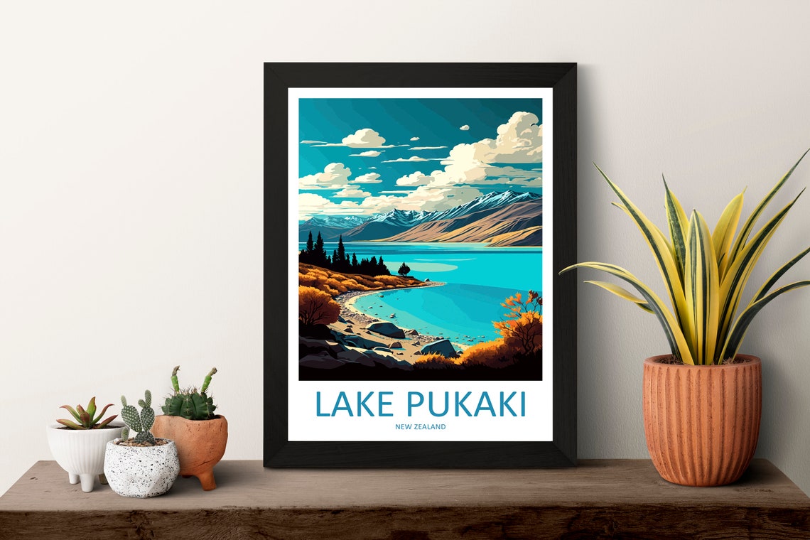 Lake Pukaki Travel Print Wall Art Lake Pukaki Wall Hanging Home Dcor Lake Pukaki Gift Art Lovers New Zealand Art Lover Gift Print Art - Image 3