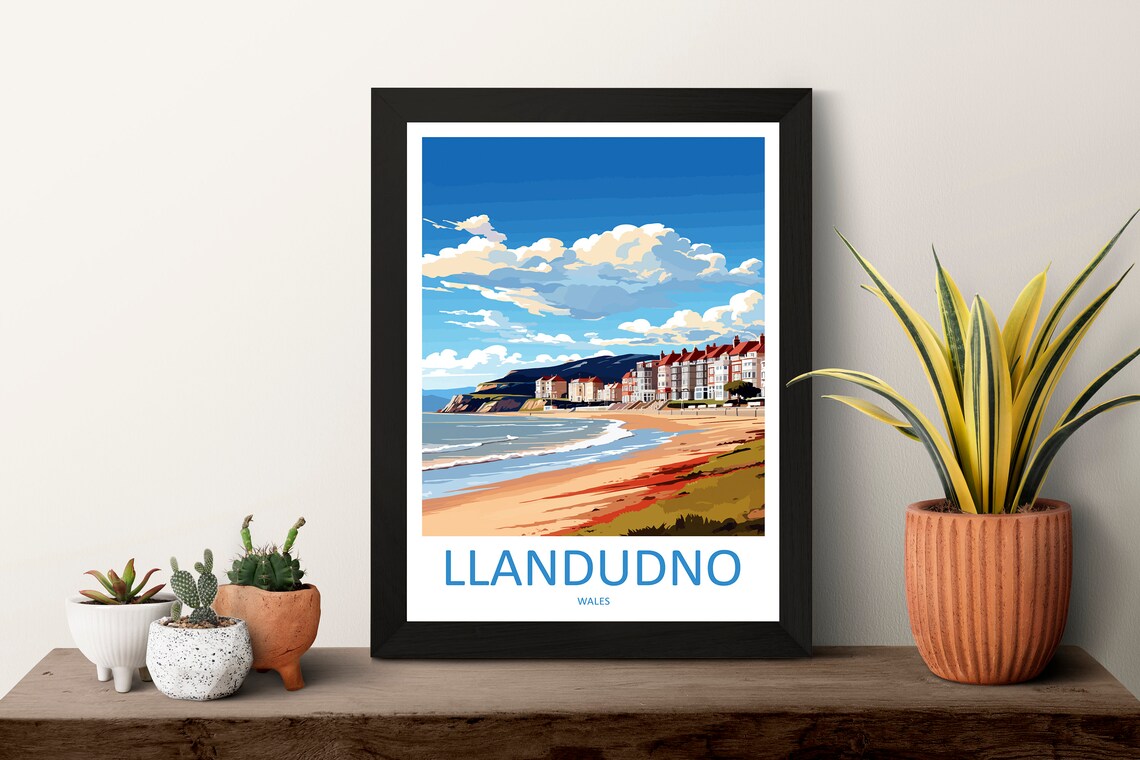 Llandudno Travel Print, Wales Wall Art - Image 3