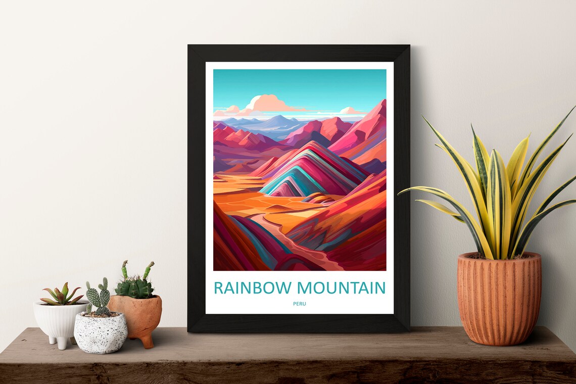 Rainbow Mountain Travel Poster, Peru Wall Art - Image 3