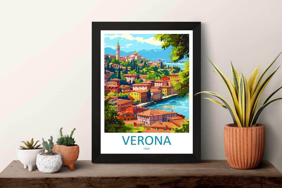 Verona Travel Print Wall Art Verona Italy Wall Hanging Home Decoration Verona Gift Art Lovers Wall Art Print Verona Italy Wall Art Poster - Image 3
