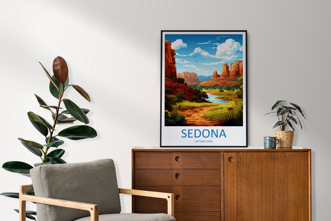 Sedona Travel Print Sedona Home Dcor Arizona Art Print Sedona Wall Print For Sedona Gift Wall Hanging Arizona Sedona Desert Artwork Dcor - Image 2