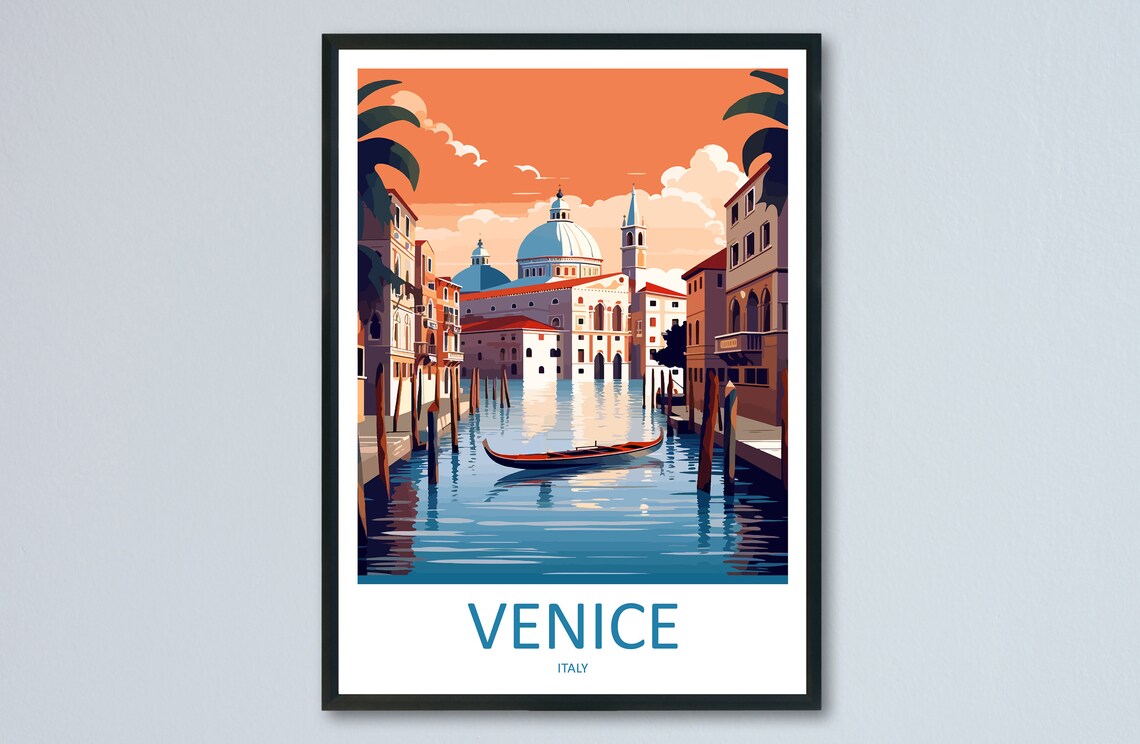 Venice Travel Poster, St Marks Square, Italy
