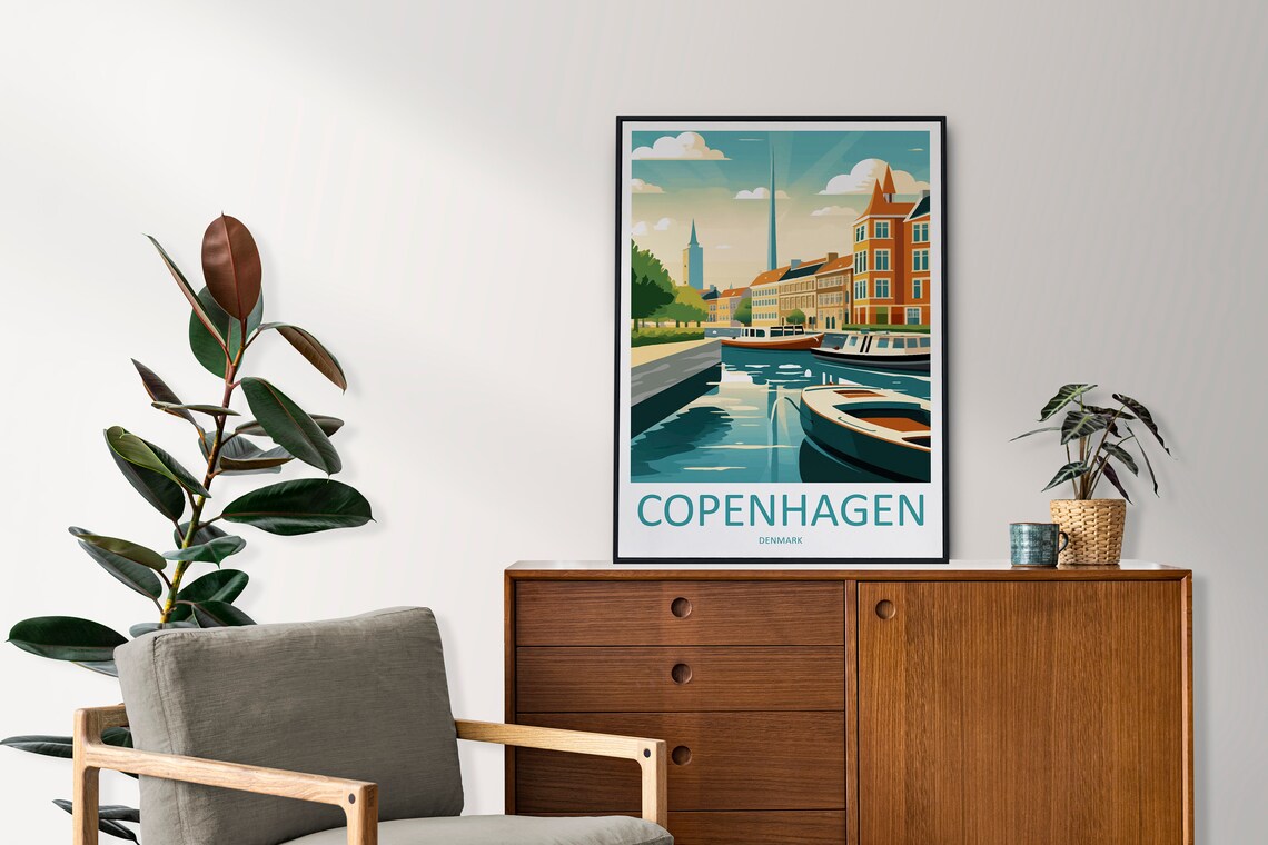Copenhagen Travel Poster, Denmark Wall Art - Image 2