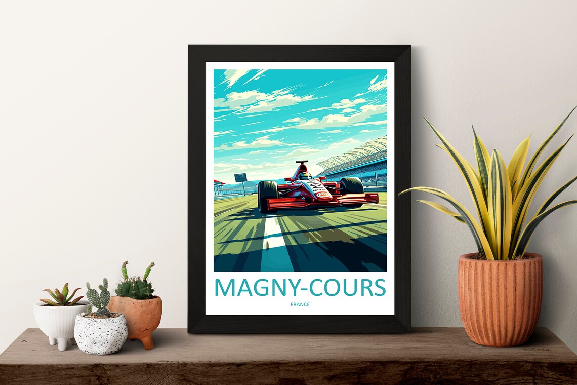 Magny Cours Travel Poster, Motorsport Race Circuit - Image 3