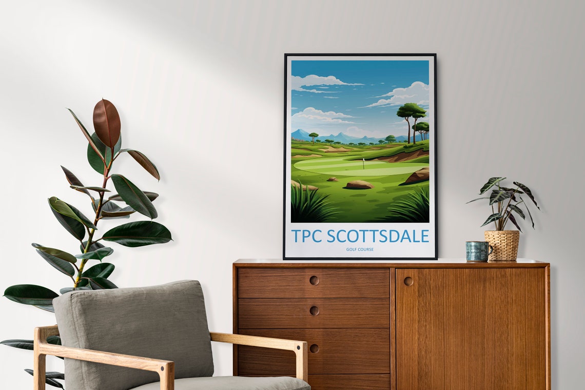 TPC Scottsdale Golf Course Fairway Green Arizona Travel Poster - Image 2