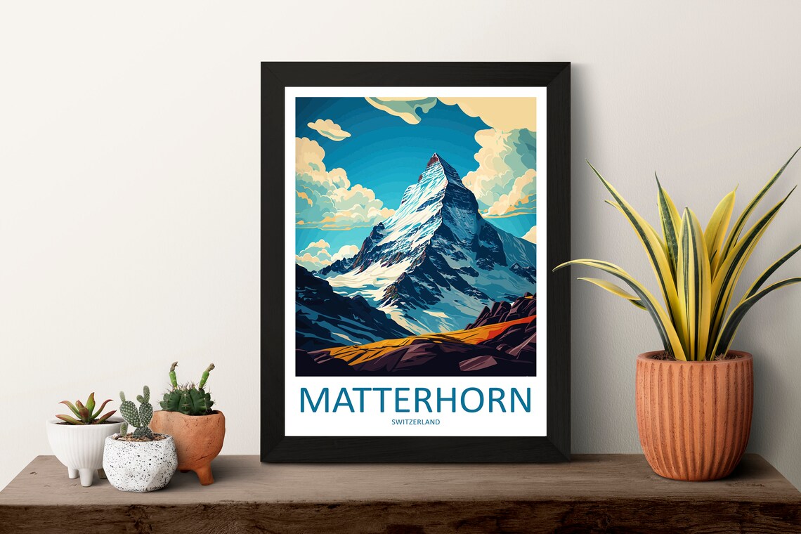 Matterhorn Travel Poster, Switzerland Wall Art - Image 3