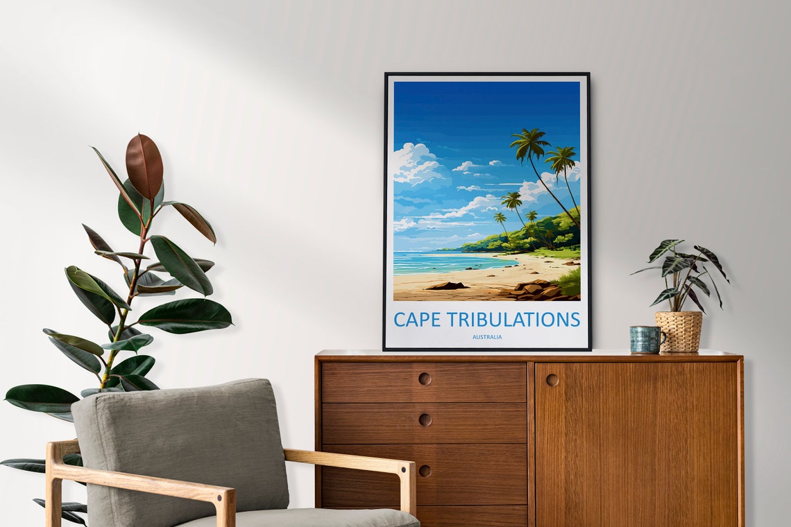 Cape Tribulation Palm Beach Where Rainforest Meets the Sea Poster - Image 2