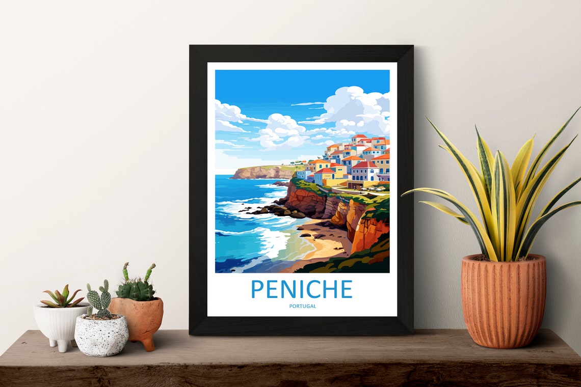 Peniche Portugal Cliffs Coast Fishing Town Waves Travel Poster - Image 3