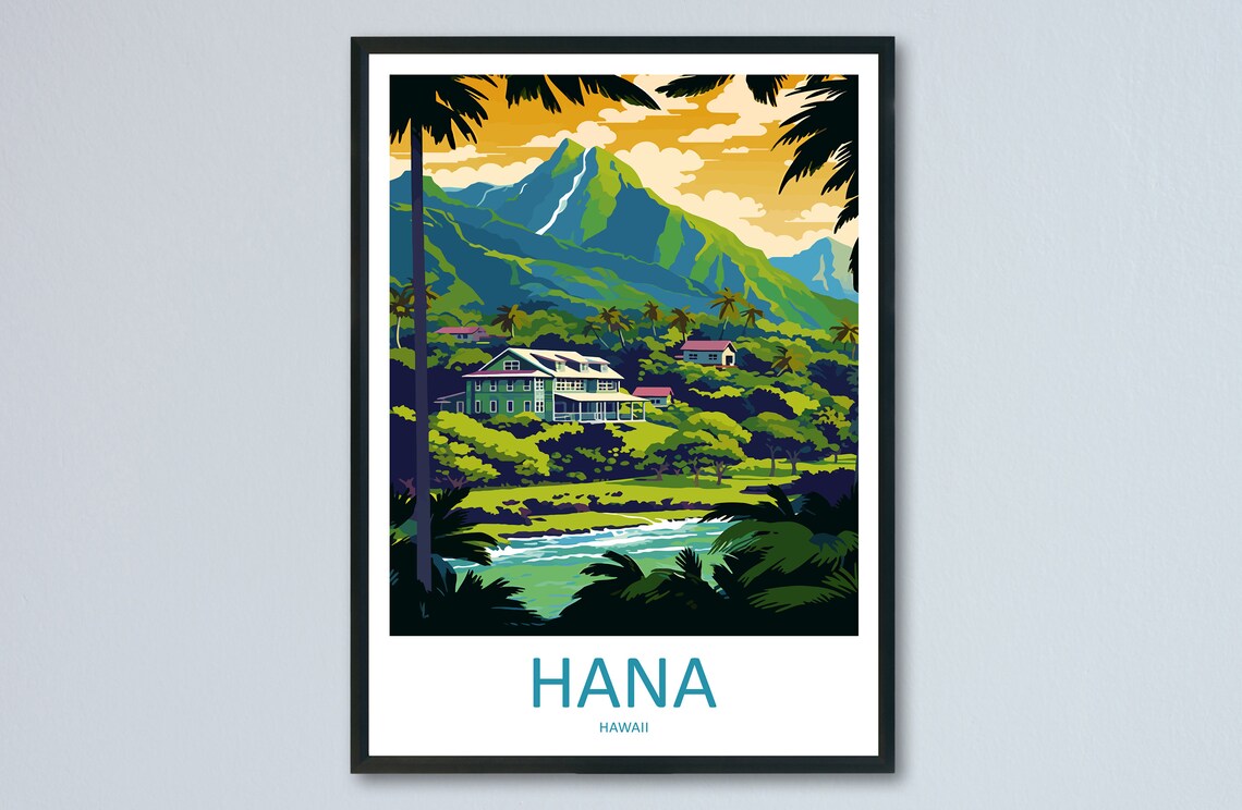Hana Hawaii Lush Mountain Valley Plantation Estate View Poster