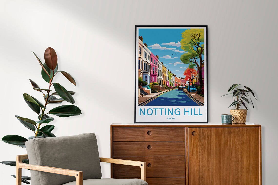 Notting Hill Travel Poster, London Wall Art - Image 2