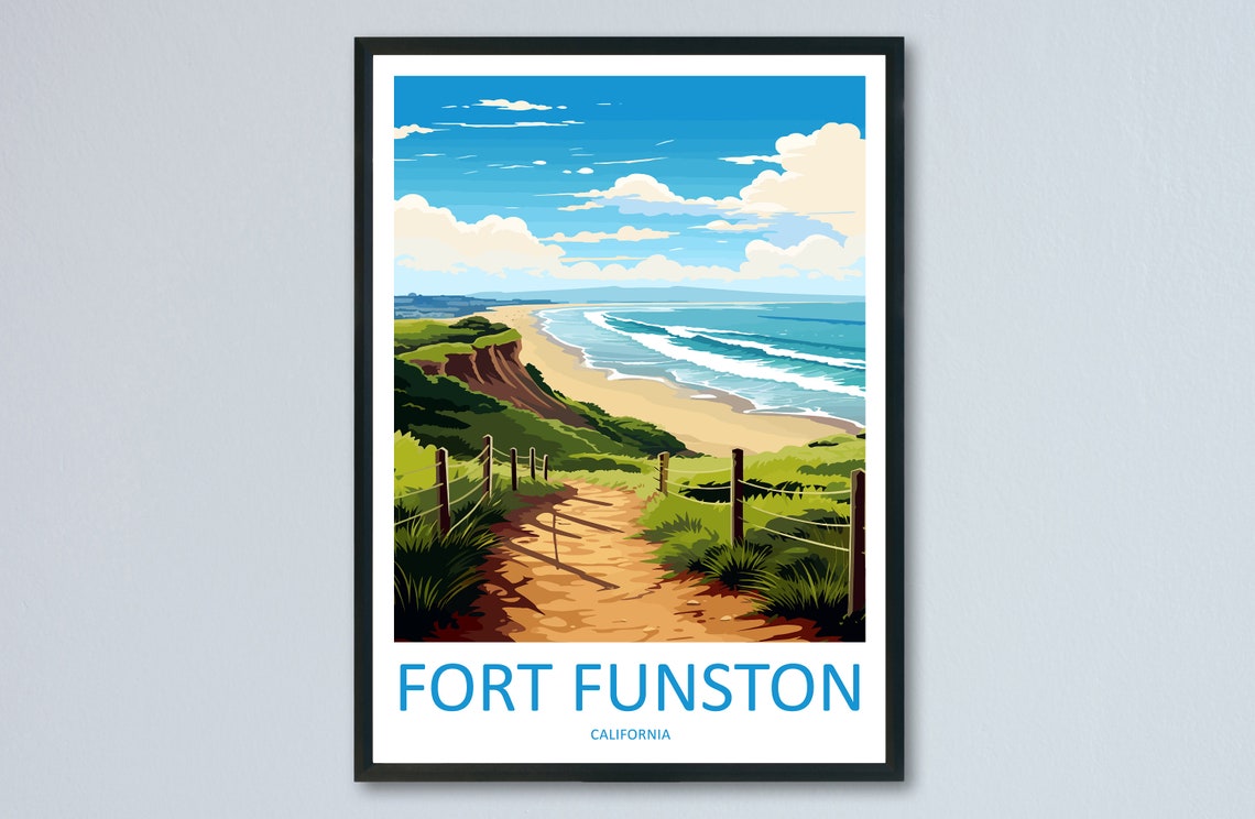 Fort Funston California Sandy Dunes Trail Beach Travel Poster