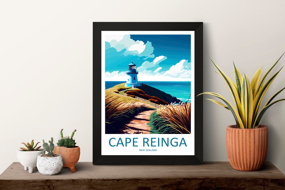 Cape Reinga Travel Poster, New Zealand Place Print - Image 3