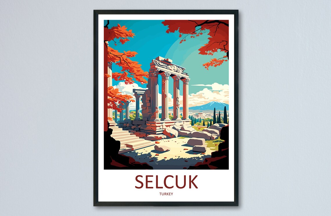 Selcuk Travel Poster, Turkey City Wall Art