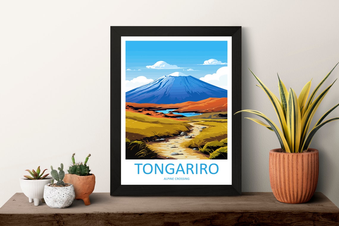 Tongariro Alpine Crossing Scenic Volcano New Zealand Travel Poster - Image 3