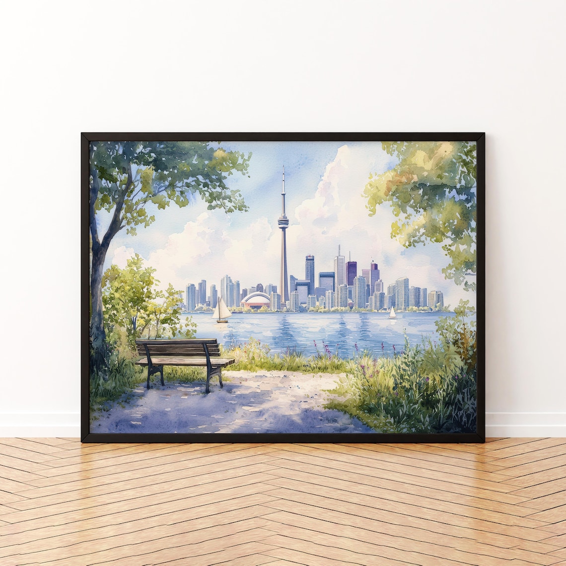 Toronto Watercolor Poster, Canada Travel Art Print
