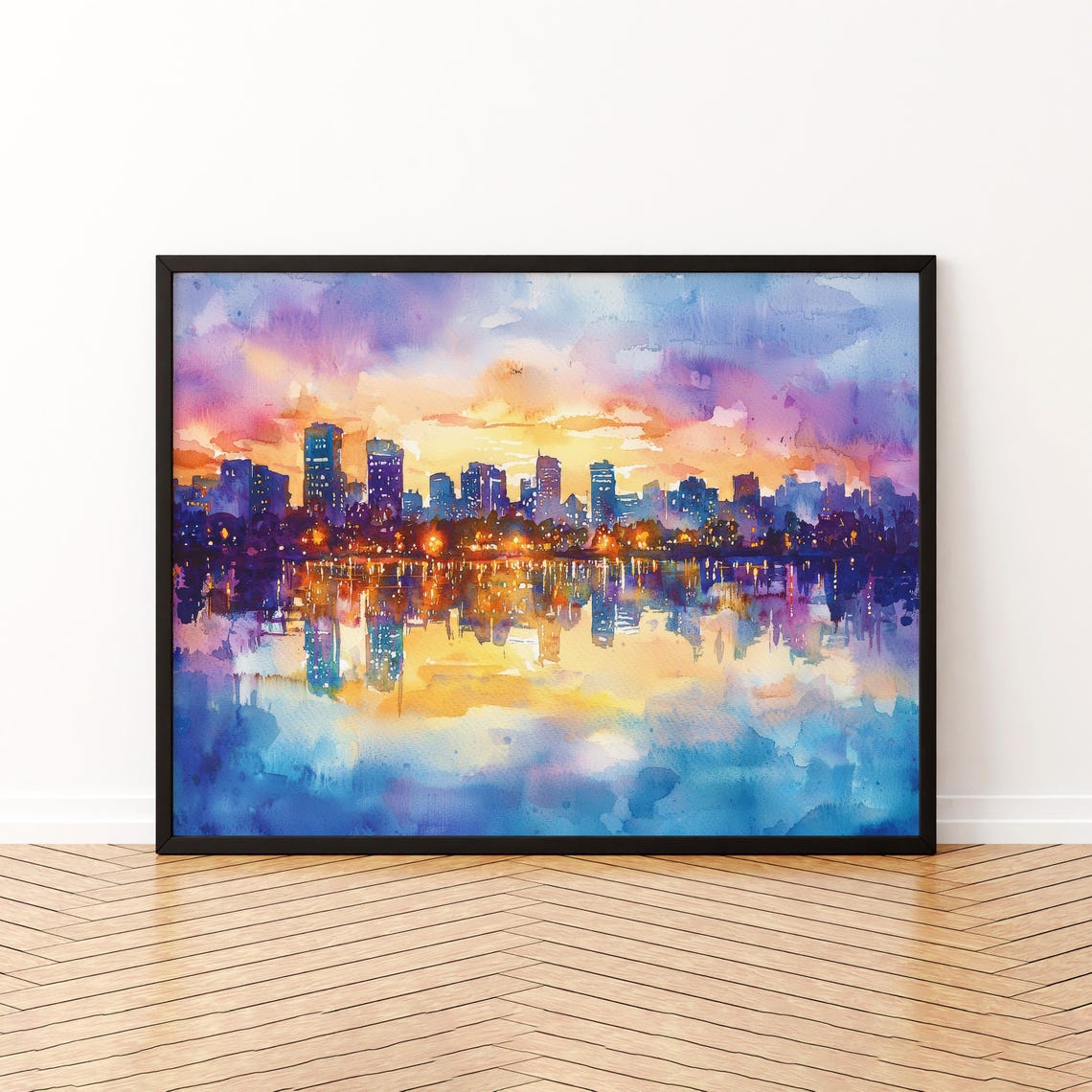 Hanoi Vietnam Watercolor Poster Travel Print Old Quarter Painting City Street Wall Art Asia Souvenir