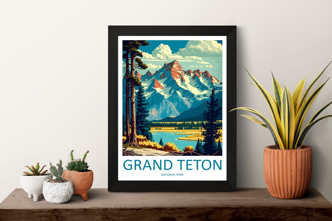 Grand Teton National Park Travel Poster, National Park - Image 3