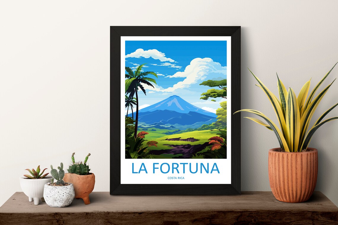 La Fortuna Travel Poster, Costa Rica Wall Decor - Image 3