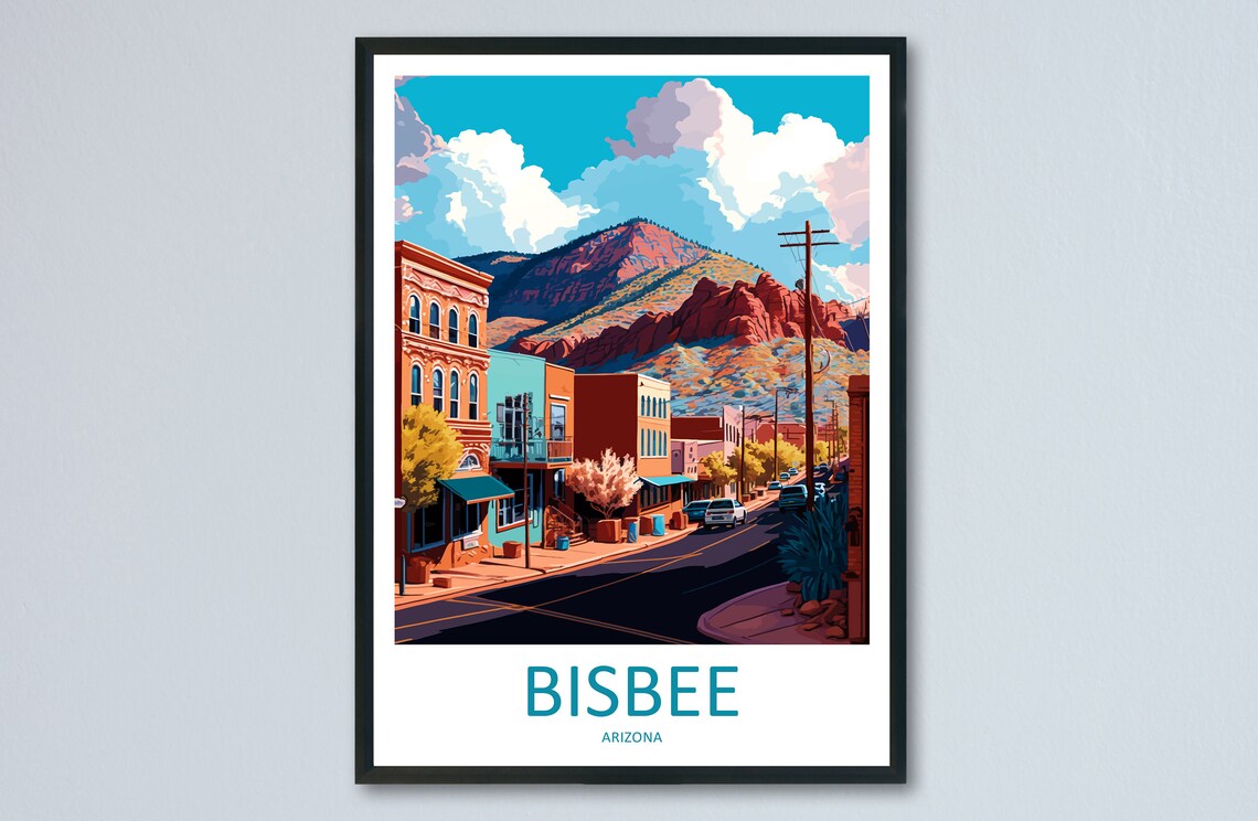Bisbee Lake Travel Poster, Arizona Wall Art