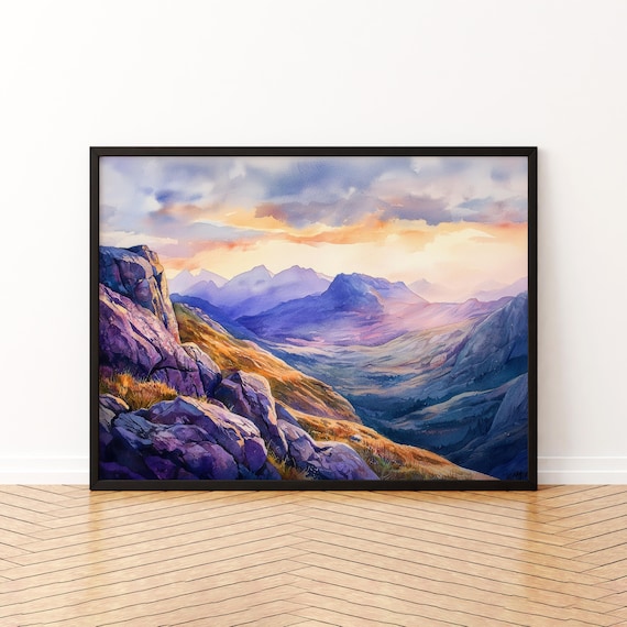 Cairngorms Scotland Watercolor Travel Poster