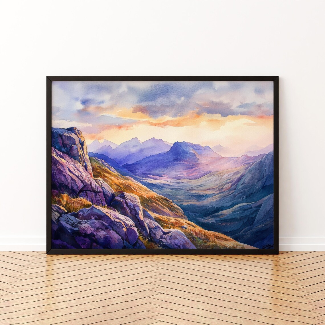 Cairngorms Scotland Watercolor Travel Poster